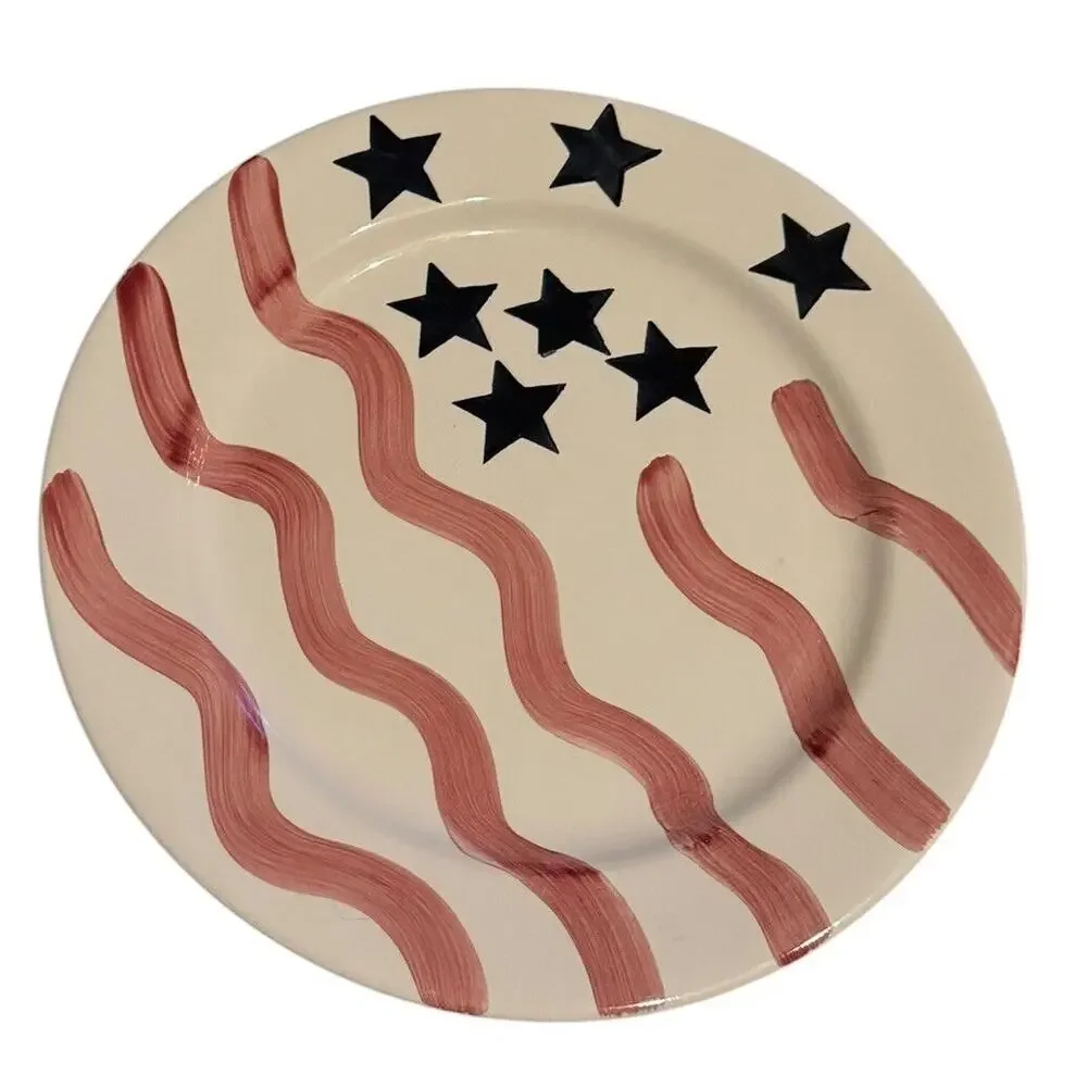 VTG Lillian Vernon Patriotic Plates 4 Stars Stripes July 4th Memorial‎ Labor Day